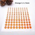 Pegatinas de diamantes acrílicos naranja de 3mm, 4mm y 5mm para decoración DIY - Naranja