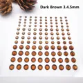 Pegatinas de pedrería acrílica café oscuro en 3mm, 4mm y 5mm para DIY - Paquete Mixto 3mm 4mm 5mm / Café