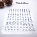 Vista detallada de pegatinas de diamantes de imitación blancos de 3, 4 y 5 mm - Paquete Mixto 3mm 4mm 5mm / Blanco