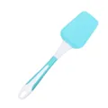 Spatola in silicone blu con manico ergonomico in PP per pasticceria e miscelazione - Raschietto Largo / Celeste