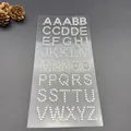 Pegatinas de letras del alfabeto en diamantes de imitación acrílicos holográficos - Juego de 26 Letras / Blanco Aurora AB