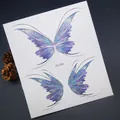 Pegatinas de tatuaje de alas de mariposa con purpurina en color púrpura y azul FG-006 - Mariposa Azul Púrpura Brillante (FG006)