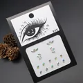 Laser holographic marquise eye makeup rhinestones on a decorative display card - Laser Iridescent Teardrop Gem Style (E8)