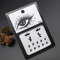 Black marquise-shaped facial gems for stage and bridal eye makeup - Black Teardrop Eye Makeup Stickers (E10)