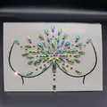 Pegatina de joyas corporales de diamantes de resina AB para decoración de pecho única - Estilo Diamante AB Iridiscente (1029)