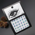 Iridescent blue marquise facial gems for bridal eye and stage makeup stickers pack - Iridescent Blue Long Teardrop Style (E22)