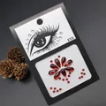 Red teardrop and round face gems for stage and bridal eye makeup stickers on black card - Red Teardrop & Round Style (E25)