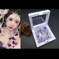 Pegatinas faciales de mariposa 3D moradas con caja de exhibición blanca - Mariposa Morada Multitalla