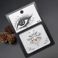 Holographic teardrop eye jewels and rainbow face rhinestone stickers for party makeup - Iridescent Teardrop Floral Style (E26)