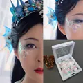 Joyas faciales iridiscentes en forma de concha para maquillaje de ojos y escenarios - Escamas de pescado
