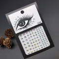 Self-adhesive holographic round face gems and eye makeup rhinestones for stage makeup - Iridescent Round Rhinestone Style (E36)