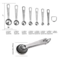 Set di 7 cucchiai dosatori in acciaio inox con indicazioni di dimensioni e capacità - Set di 7 Cucchiai (Busta)