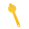 Yellow plastic egg separator with long handle for kitchen baking and cooking - Yellow