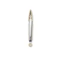 Professional silicone kitchen tongs with stainless steel handle in elegant beige finish - Food Clip