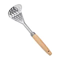 Presse puree en acier inoxydable avec manche en bois outil de cuisine ustensile SKU - Presse-Purée