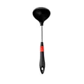 Stainless steel and silicone soup ladle variant with ergonomic black and red handle design - Soup Spoon / Black