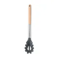 High-quality silicone spaghetti server with wooden handle and stainless steel connection - Pasta Server