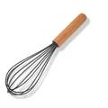 Manueller Silikon-Schneebesen mit ergonomischem Holzgriff für die Küche zum Backen - Schneebesen