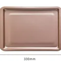 Non-stick rectangular baking tray in rose gold finish, 330mm length measurement - Champagne Gold 33*23cm