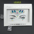 Iridescent Face Crystal Sticker Set for DIY Beauty Makeup, Model LS1013 in white packaging. - Iridescent AB Crystal Eye Corner Sticker Style (LS1013)