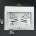 Iridescent face crystal stickers for eye makeup DIY decoration in white gift box - Teardrop Leaf Holographic Style (1002)