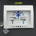 Blue resin face crystal stickers for sparkling DIY forehead and eye makeup LS1007 - Royal Blue Symmetrical Forehead Style (LS1007)