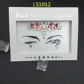 Radiant multi-colored resin face crystal stickers with drop-shaped rhinestones for DIY - AB Iridescent Teardrop And Marquise Style (LS1012)