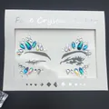 Holographic mermaid face crystal stickers with drop and marquise gems for makeup - Holographic Rhombus Bohemian Style (1022)