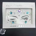 Sparkling multicolor face crystal stickers in elegant gift box for festival makeup looks - Pearl Rhinestone Mixed Style (1021)