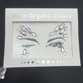Iridescent and clear face crystal stickers for eyes and face DIY decorative makeup - Holographic White Rhinestone Teardrop Style (1024)