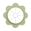 Light green flower-shaped apple corer and slicer divider in golden finish. - Green