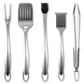 Professional 5-piece 16-inch stainless steel BBQ tool set for outdoor grilling and home use - 5-Piece Set