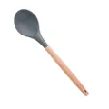 Dark grey silicone spoon with heat-resistant wooden handle for non-stick pans - Small Spoon