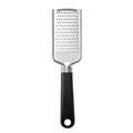 Rallador manual de acero inoxidable con mango ergonómico de plástico negro para uso en cocina - Rallador / Negro