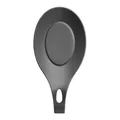 Professional heat resistant dark grey silicone spoon rest for kitchen spatula tools - Spoon Rest