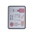 Anti-mold kitchen cutting board featuring colorful cartoon kitchen utensil patterns - Square / Kitchenware Pattern