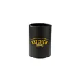 Porta utensilios de cocina cilíndrico negro mate con impresión tipográfica KITCHEN amarilla - Contenedor de almacenamiento