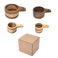 4-piece acacia wood measuring cup set for kitchen baking with brown cardboard box - Set of 4 Cups