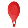 Heat resistant large red silicone spoon rest pad for kitchen counters and stove tops - Red