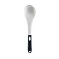 White silicone cooking soup ladle with black ergonomic handle and hanging hole - Soup Ladle