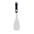 Premium heat-resistant white silicone rice paddle with ergonomic black hanging handle - Spatula