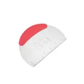 Semicircular stainless steel dough scraper with red handle and unit conversion table - Rubber/Plastic Handle / Red
