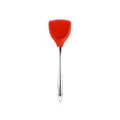 Red silicone spatula with professional 304 stainless steel handle for non-stick cookware - Red Solid Spatula / 304 Stainless Steel Handle