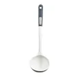 Silicone soup ladle featuring heat-resistant white head and an ergonomic grey handle - Soup Ladle