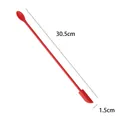 Long 30.5cm red silicone double-ended spatula spoon for cosmetics and kitchen jars - Red-Long