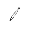 Pinzas de cocina de acero inoxidable con puntas de silicona negra y bloqueo - 7" / Negro