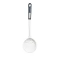 White silicone slotted spoon skimmer with grey ABS handle for non-stick cookware - Slotted Spoon