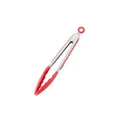 Pinzas de cocina profesionales de silicona roja y acero inoxidable para barbacoa y buffet - 9 Pulgadas / Rojo