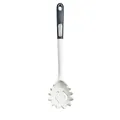 White silicone spaghetti server with ergonomic grey handle for non-stick cookware - Pasta Server