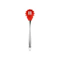 Red silicone pasta server with hollow stainless steel handle for spaghetti - Red Pasta Server / 304 Stainless Steel Handle